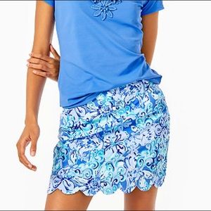LillyPulitzer Monica scallop skort; Saltwater blue